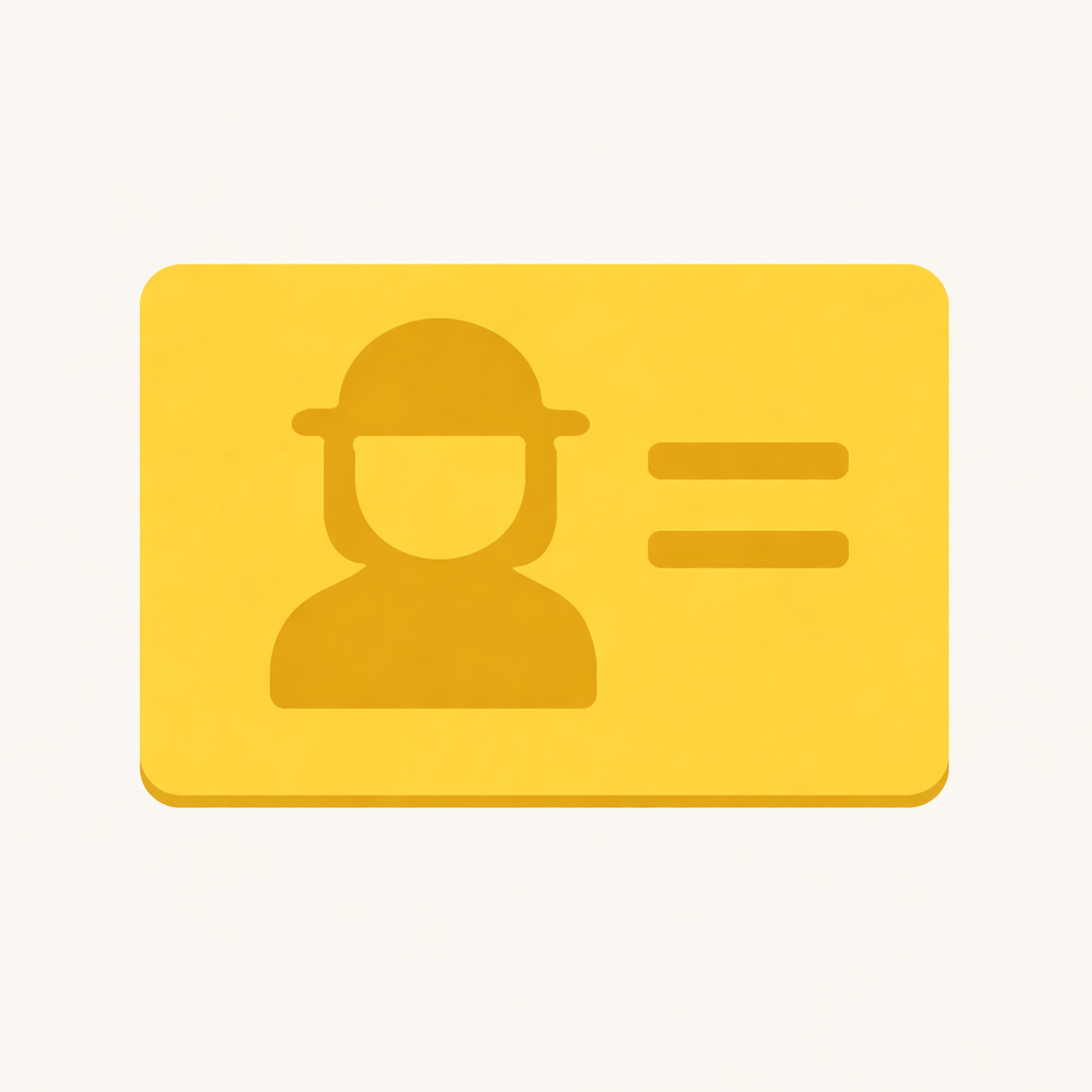 Yellow icon of a person wearing a veil on a white background